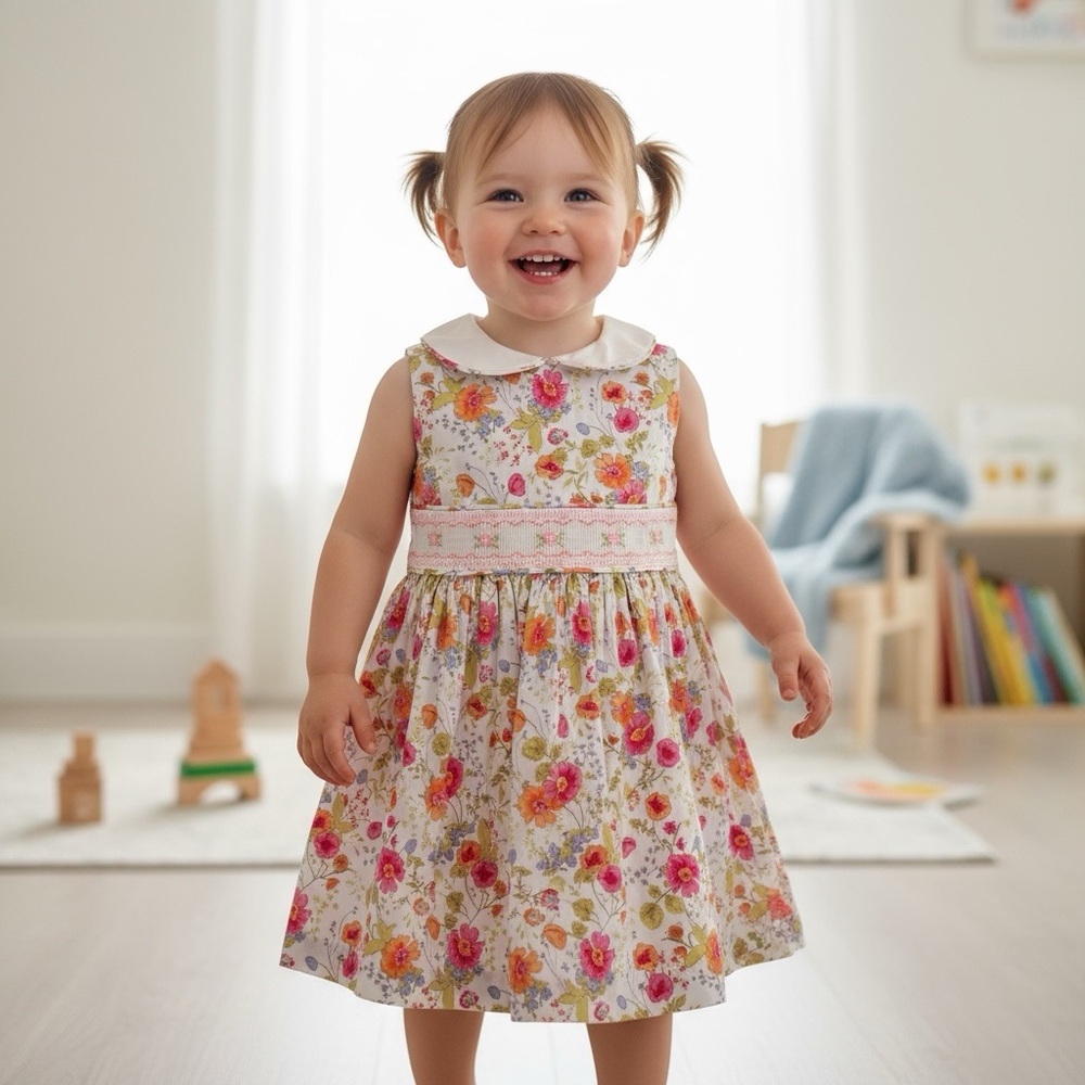 Bonnie Jean Floral Smocked Dress | Size 3/3T